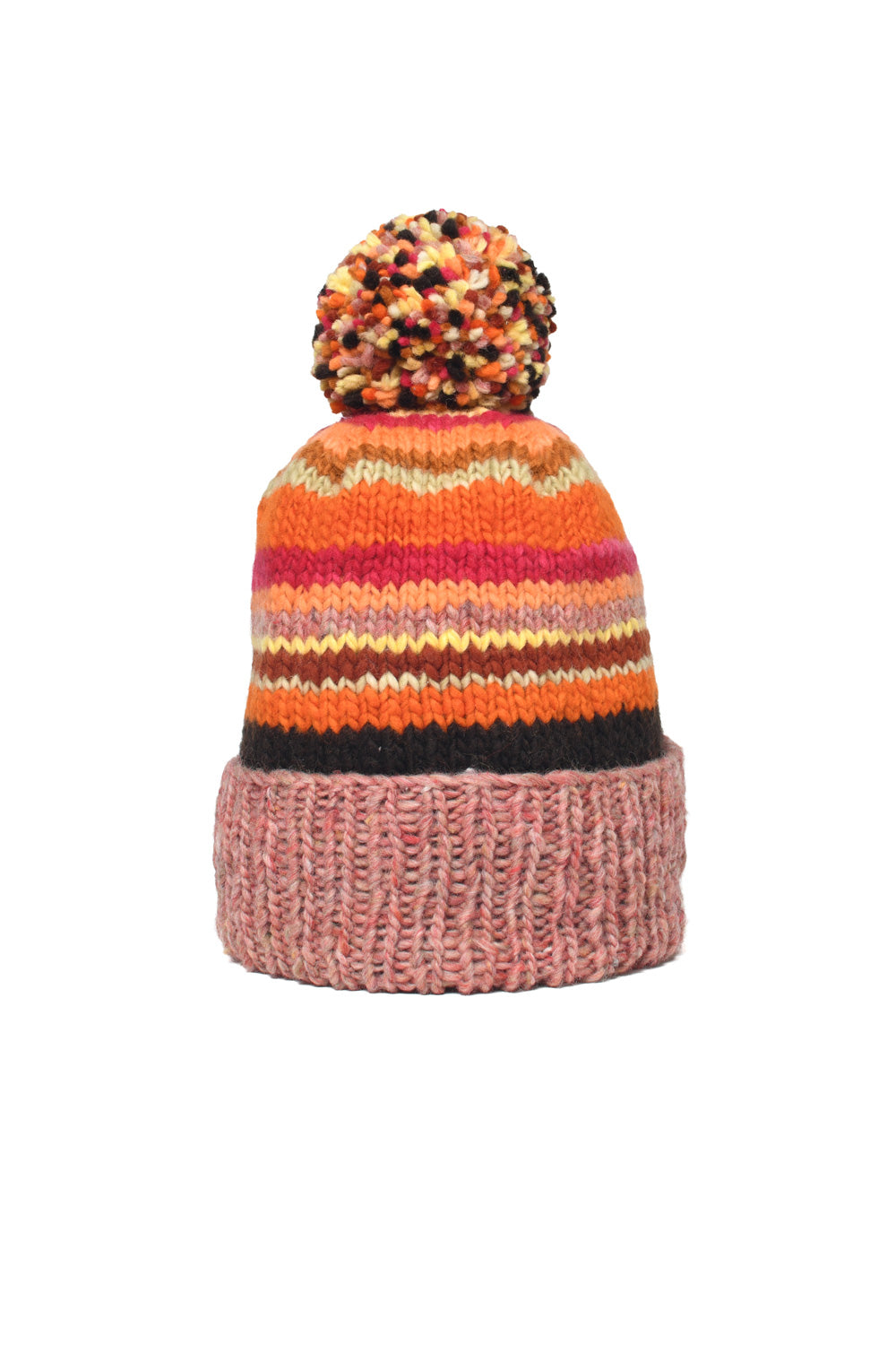 Double Cuff Cap Navajo Stripe - Lt. Chicle