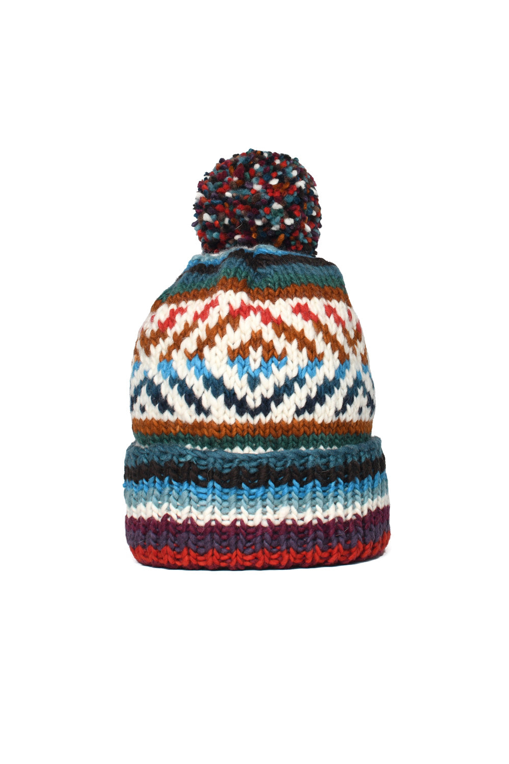 Double Cuff Cap Rombos Stripe #2 - Chocolate