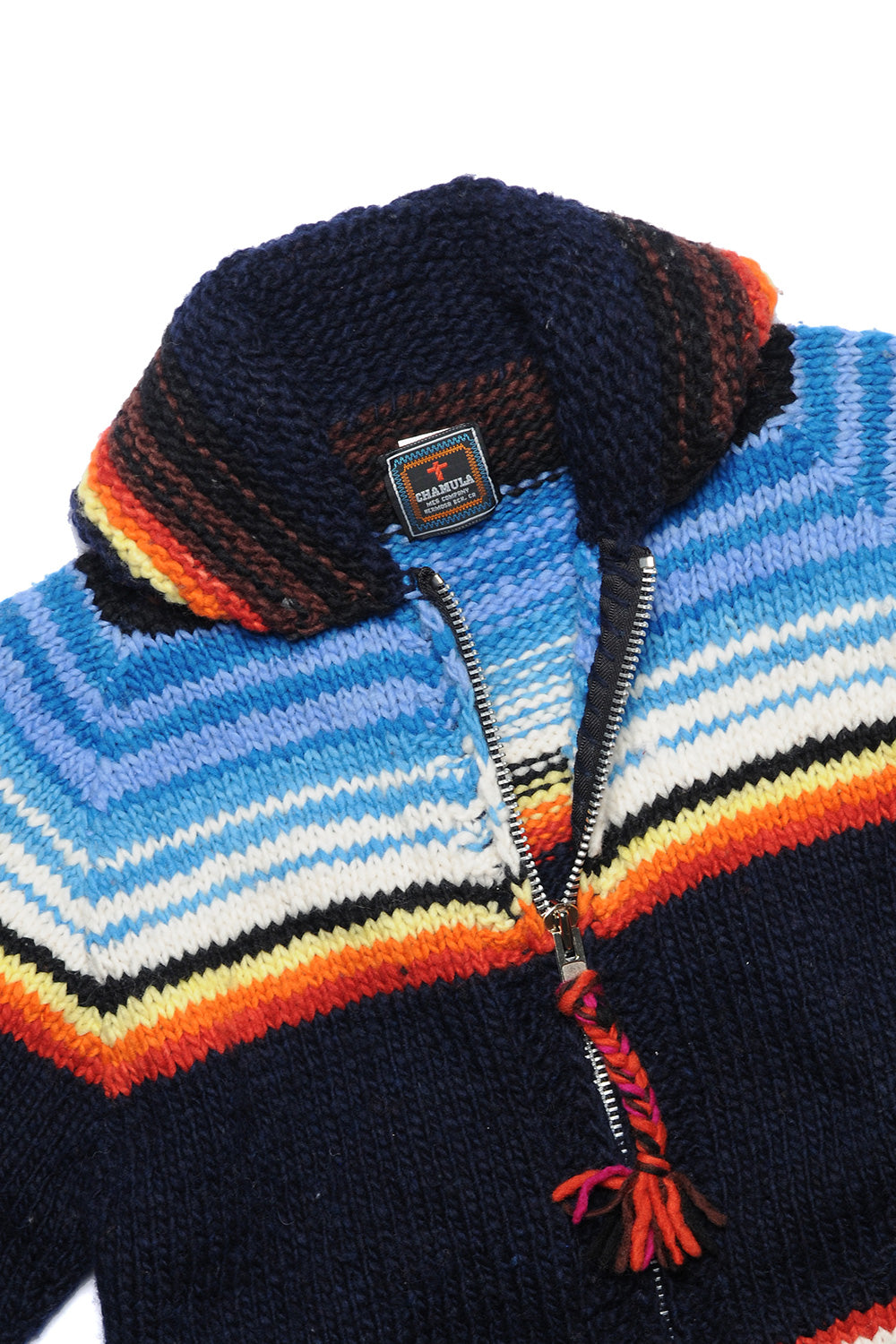 Serape Zipper Cardigan - Navy