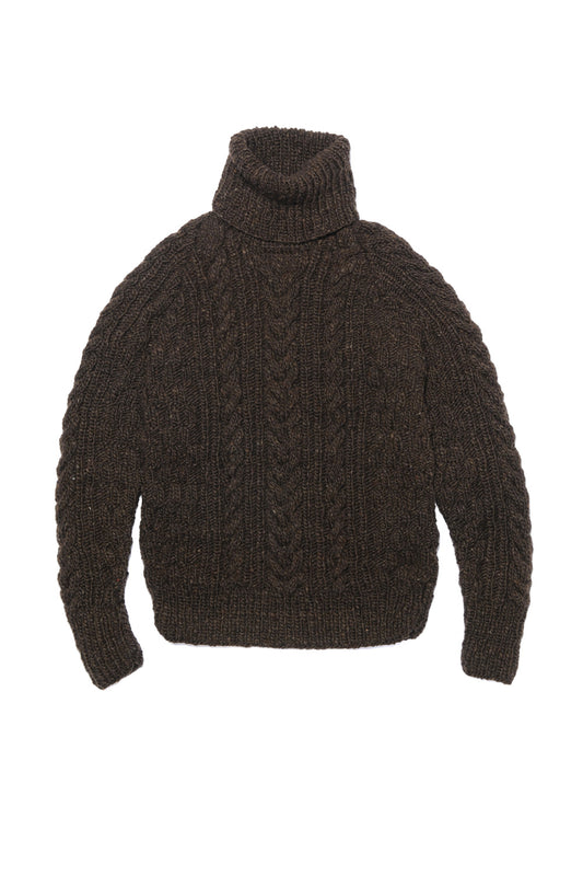 Fisherman Turtleneck Pullover - Chocolate