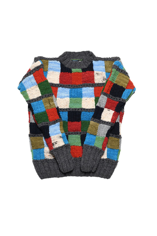 Sampler Squares Pullover - Grey