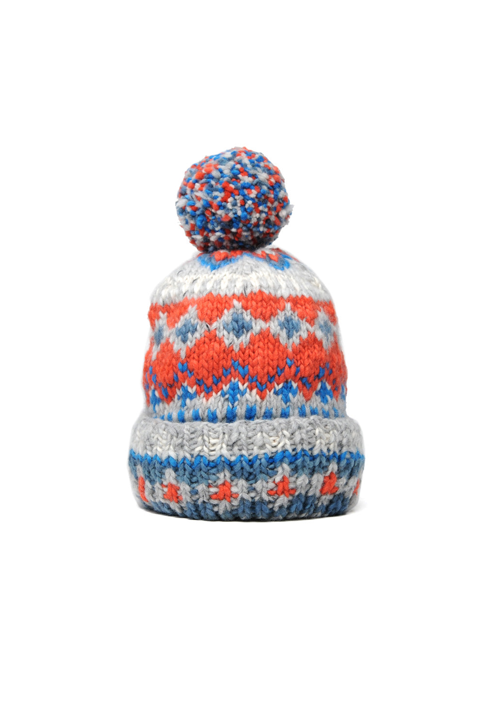 Double Cuff Cap Fair Isle #3 - Pearl Grey #3