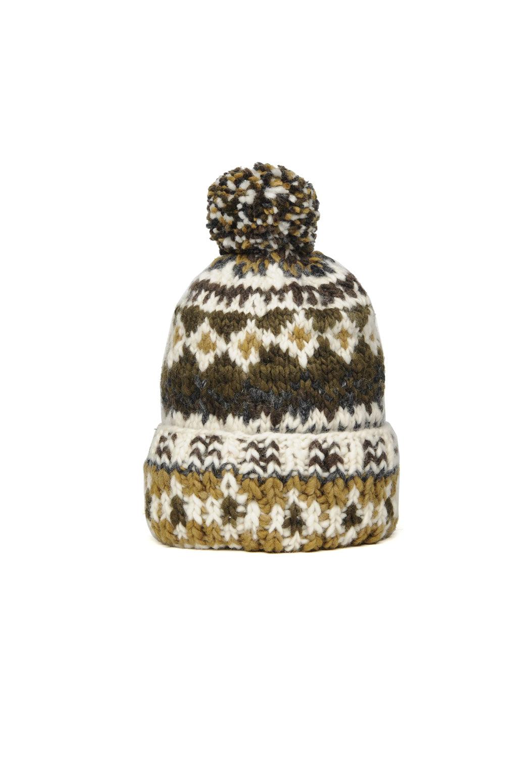 Double Cuff Cap Fair Isle #3 - Ivory #4