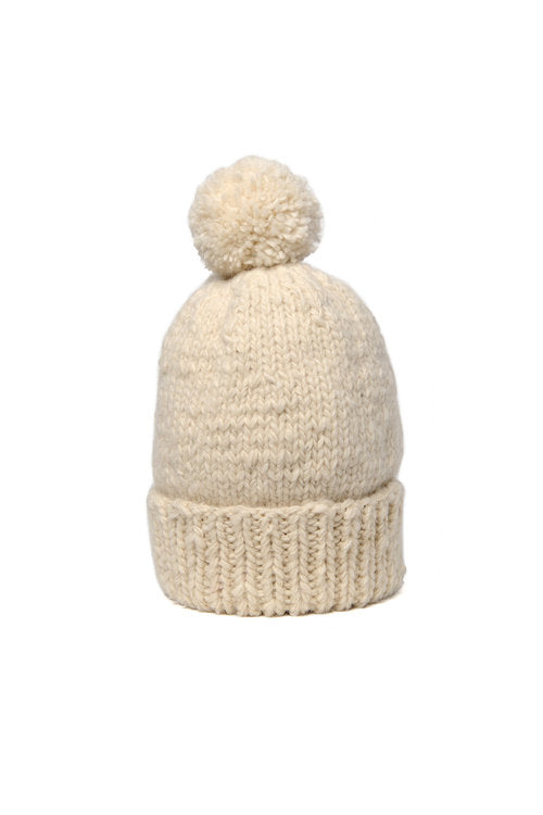 Double Cuff Cap, Thick Solid - Ivory