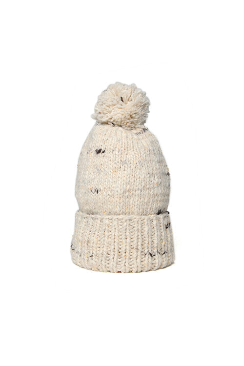 Double Cuff Cap, Thick Solid - Natural Heather