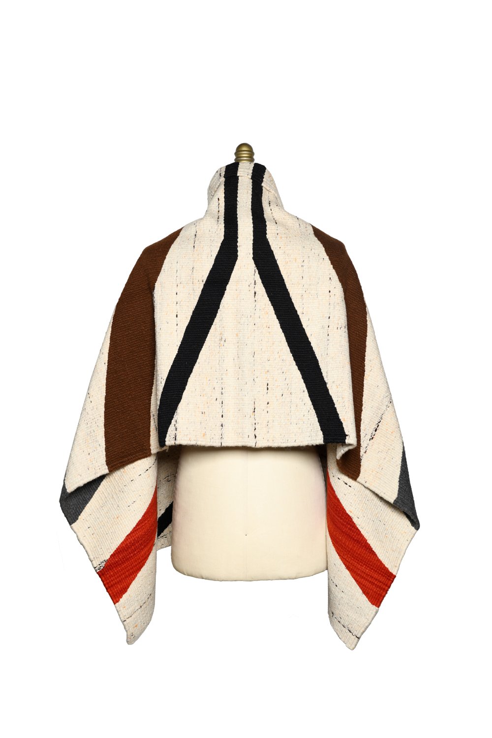 Merino Wool Blanket Poncho, Autumn Wave - Natural Heather Multi