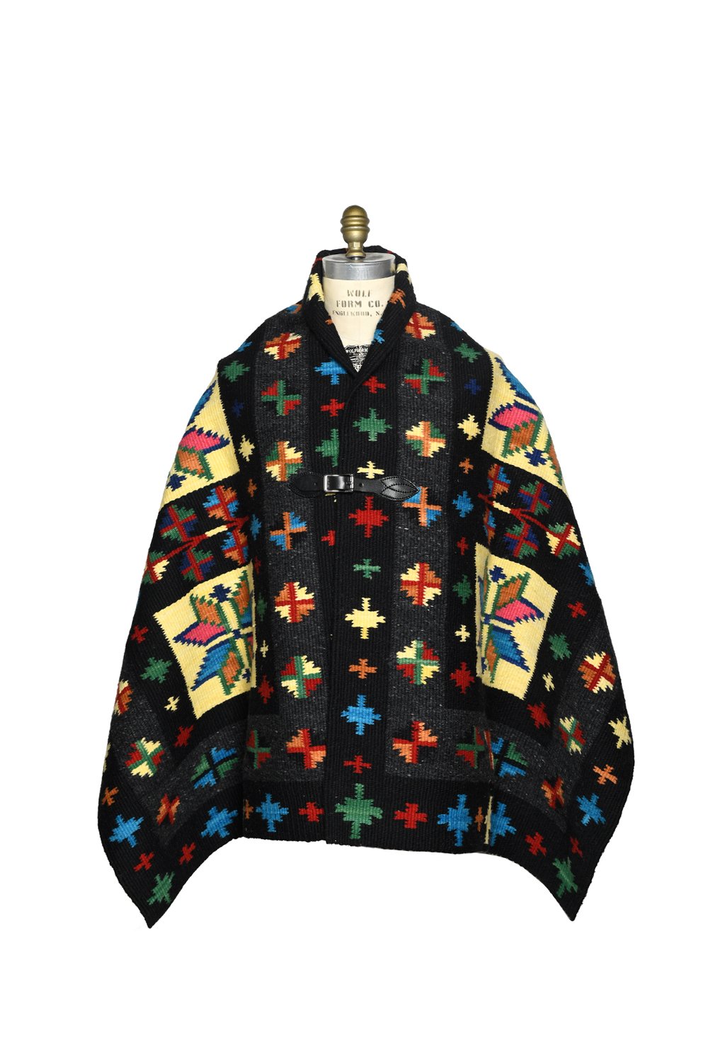 Merino Wool Blanket Poncho, Estrella - Amarillo