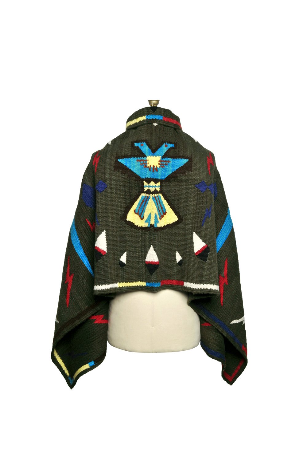 Merino Wool Blanket Poncho - Thunderbird