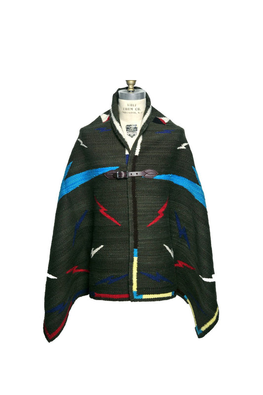 Merino Wool Blanket Poncho - Thunderbird