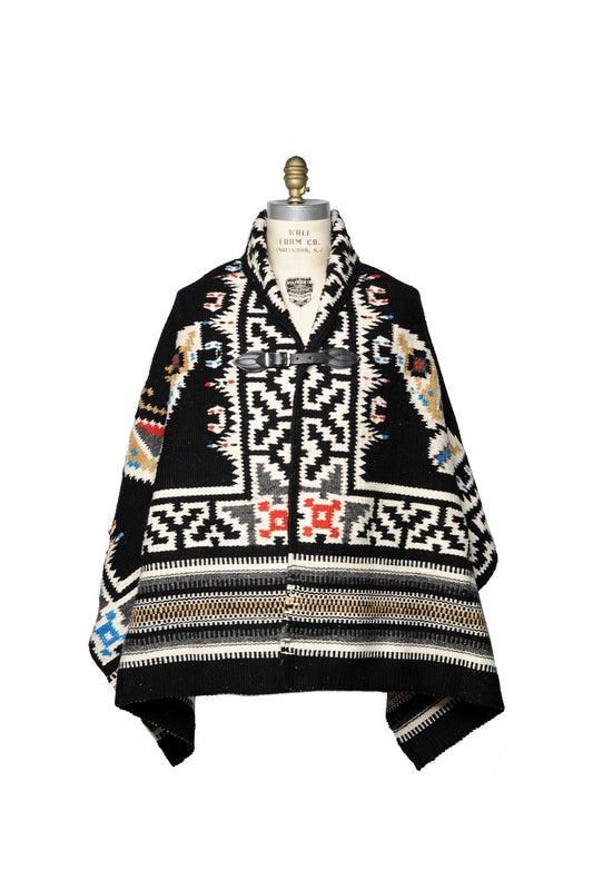 Merino Wool Blanket Poncho - Butterfly