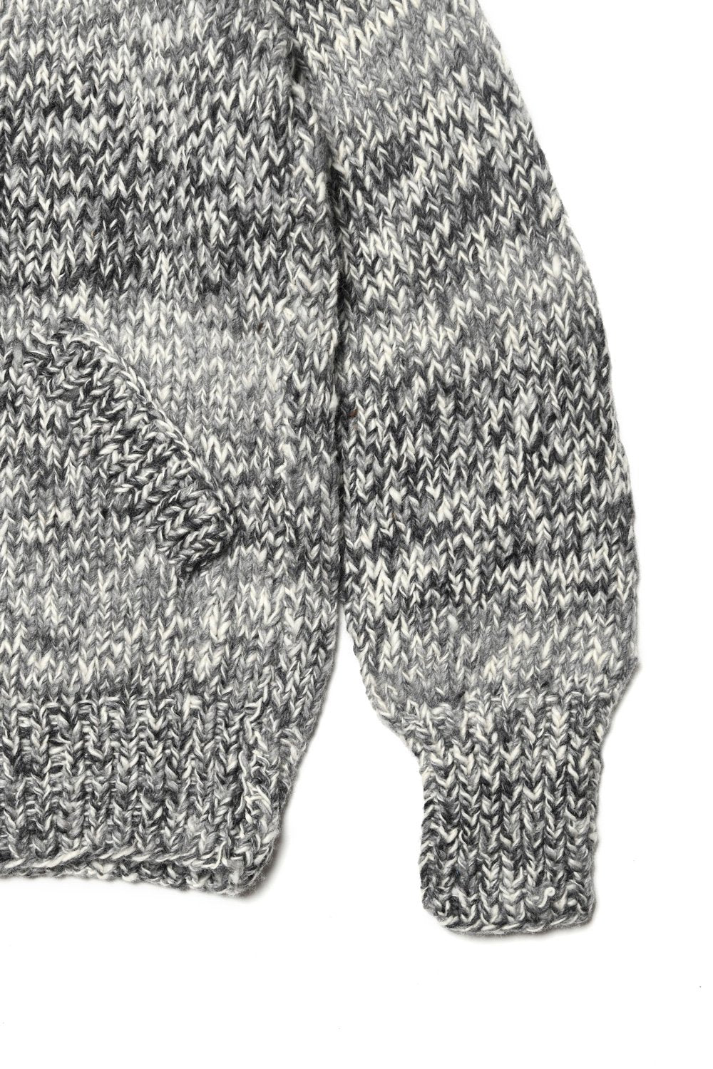 Mix Heather Zipper Cardigan - Ivory Mix
