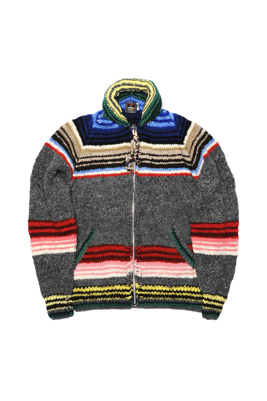 Serape Zipper Cardigan - Grey