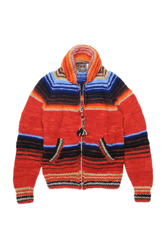 Serape Zipper Cardigan - Red