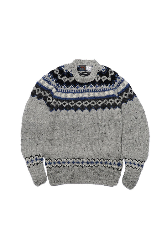 Fair Isle #3 Pullover - Pearl Grey #2