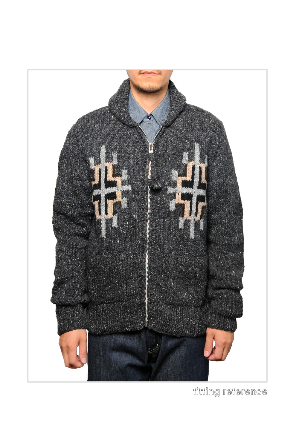 Chimayo Set-in Zipper Cardigan - Ox Grey