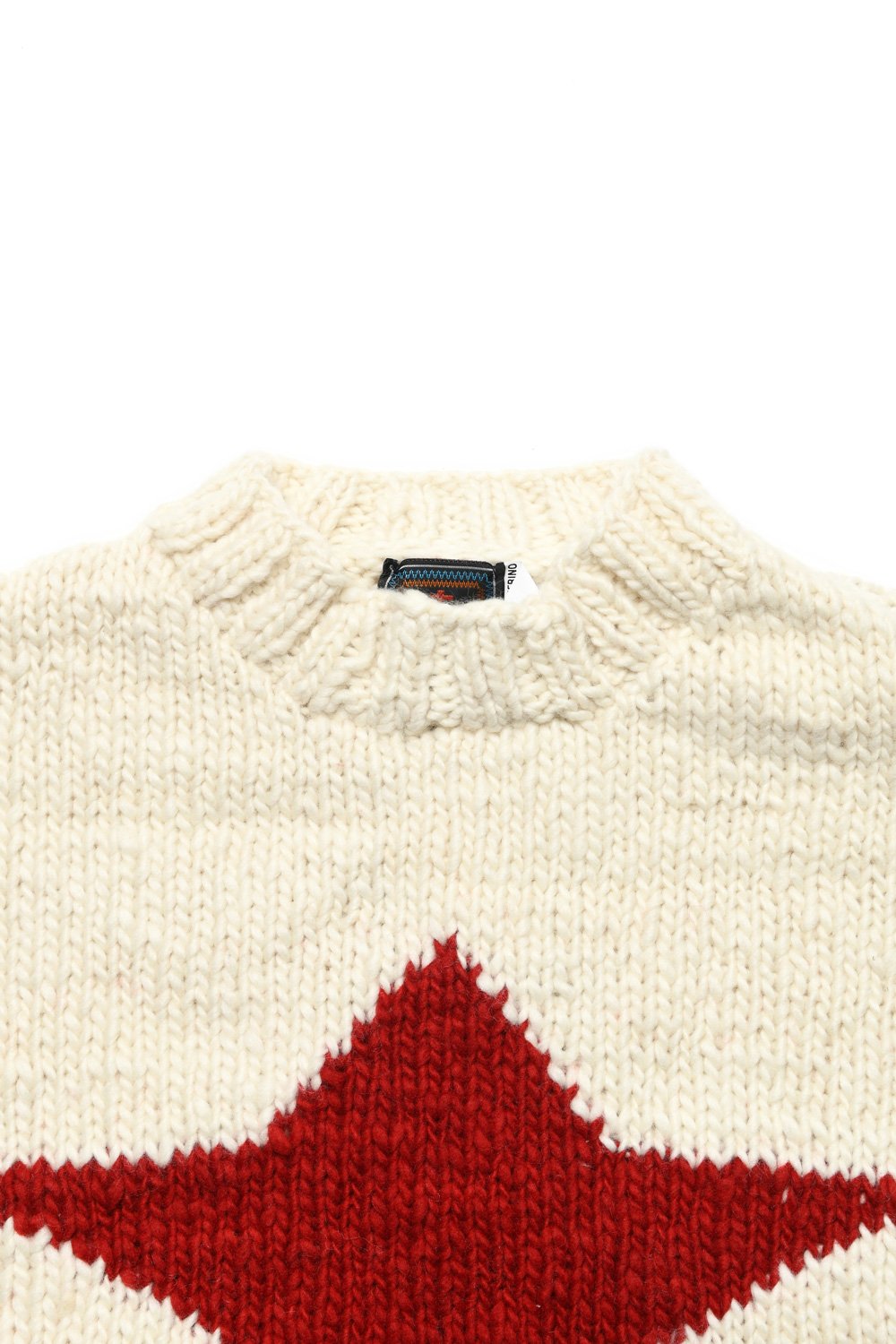 Star Pullover - Ivory x Red