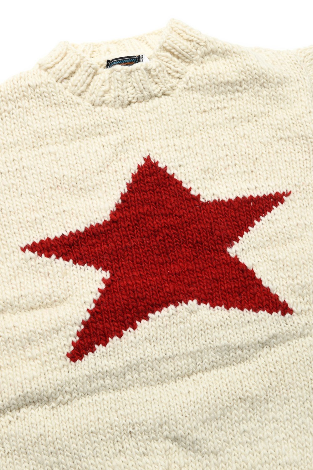 Star Pullover - Ivory x Red