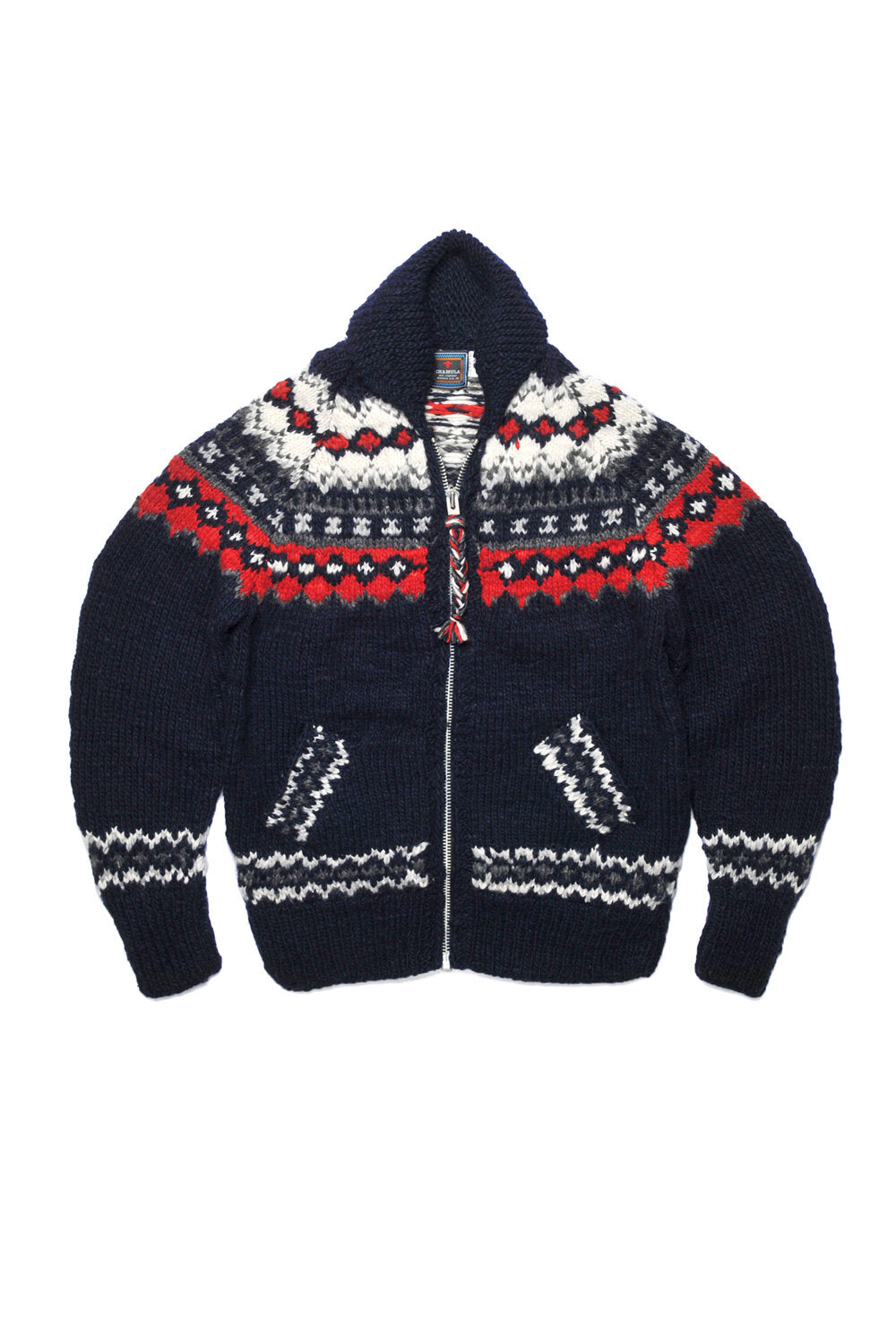 Fair Isle #3 Ireland Zipper Cardigan Navy