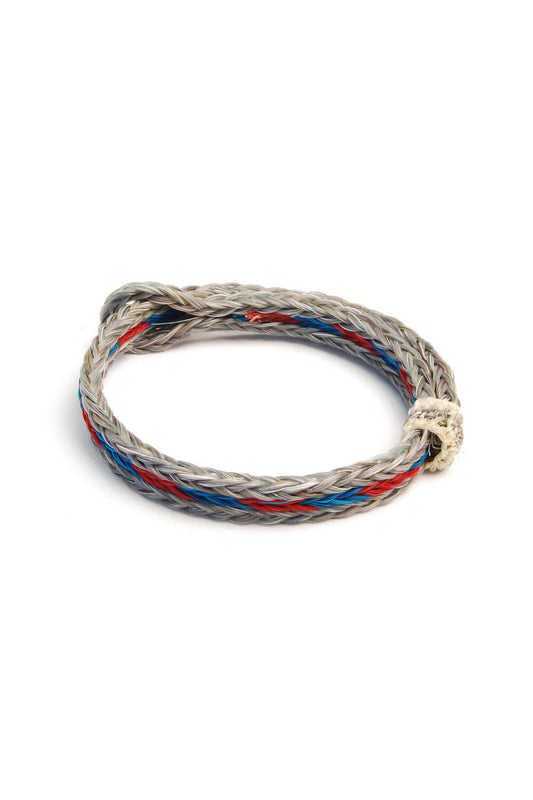Braided Horsehair Bracelet - #22 RED/TURQ/CHAR