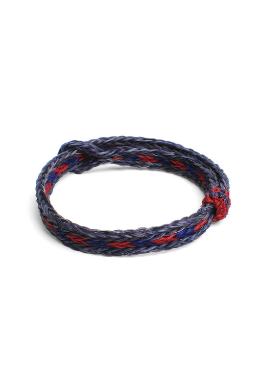 Braided Horsehair Bracelet - #26 BLU/RED/LT.INDIGO