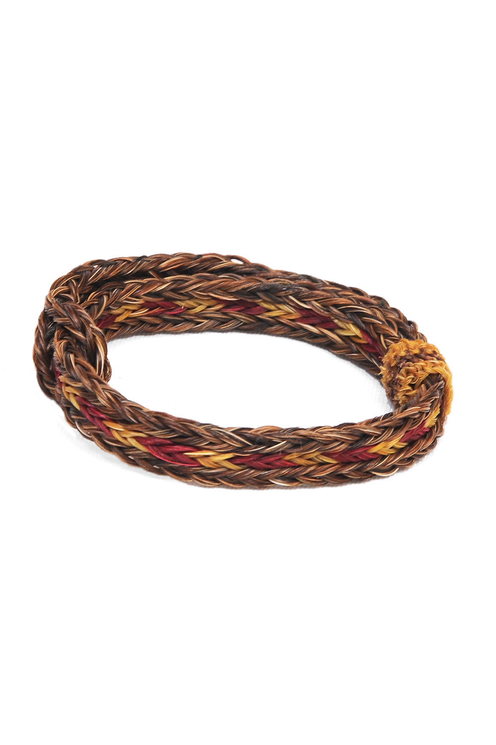 Braided Horsehair Bracelet - #36 RED/GLD/TAN