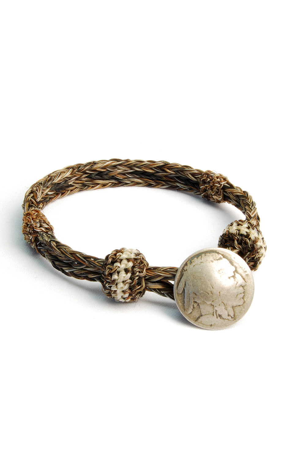 Concho Bracelet - #01 NAT/BLK X NAT