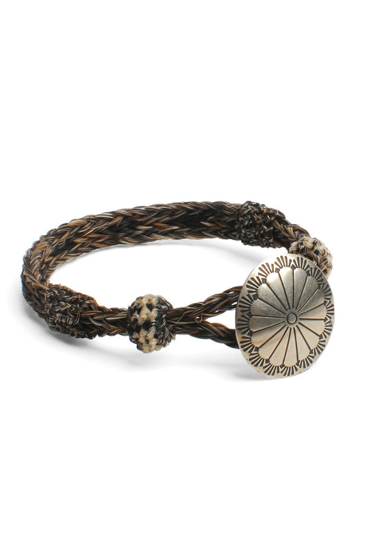 Concho Bracelet - #01-104 NAT/BLK X NAT w/ Concho 104
