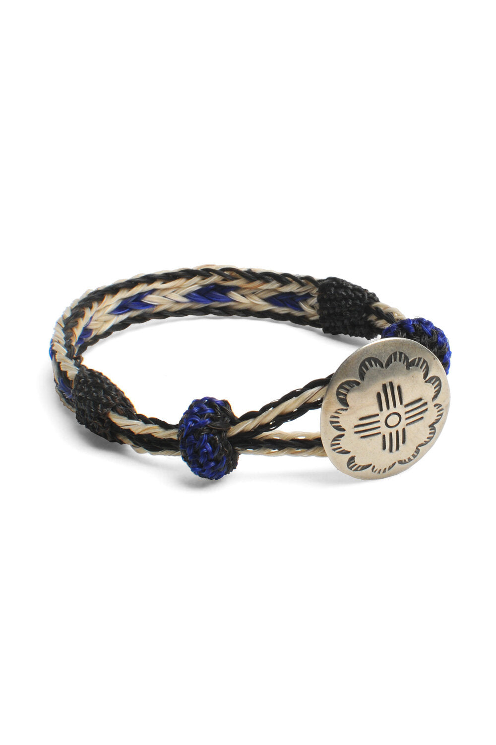Concho Bracelet - #05-105 BLK X WHT/BLU w/ Concho 105