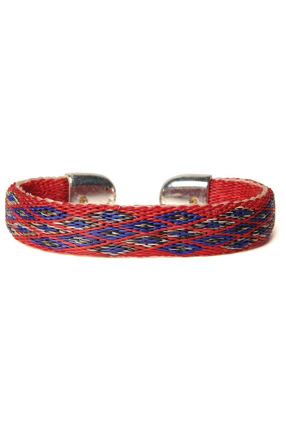 Bendable Horsehair Bracelet - RED / BLU x GRY