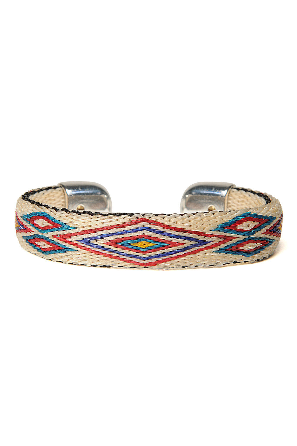 Bendable Horsehair Bracelet - WHT/ TURQ X RED