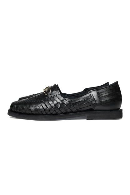 Side profile of artisan-crafted leather huarache sandal for men