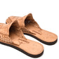 Rear view of Chamula’s huarache showing heel stitching and slip-on shape