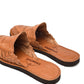 Rear view of Chamula’s huarache showing heel stitching and slip-on shape