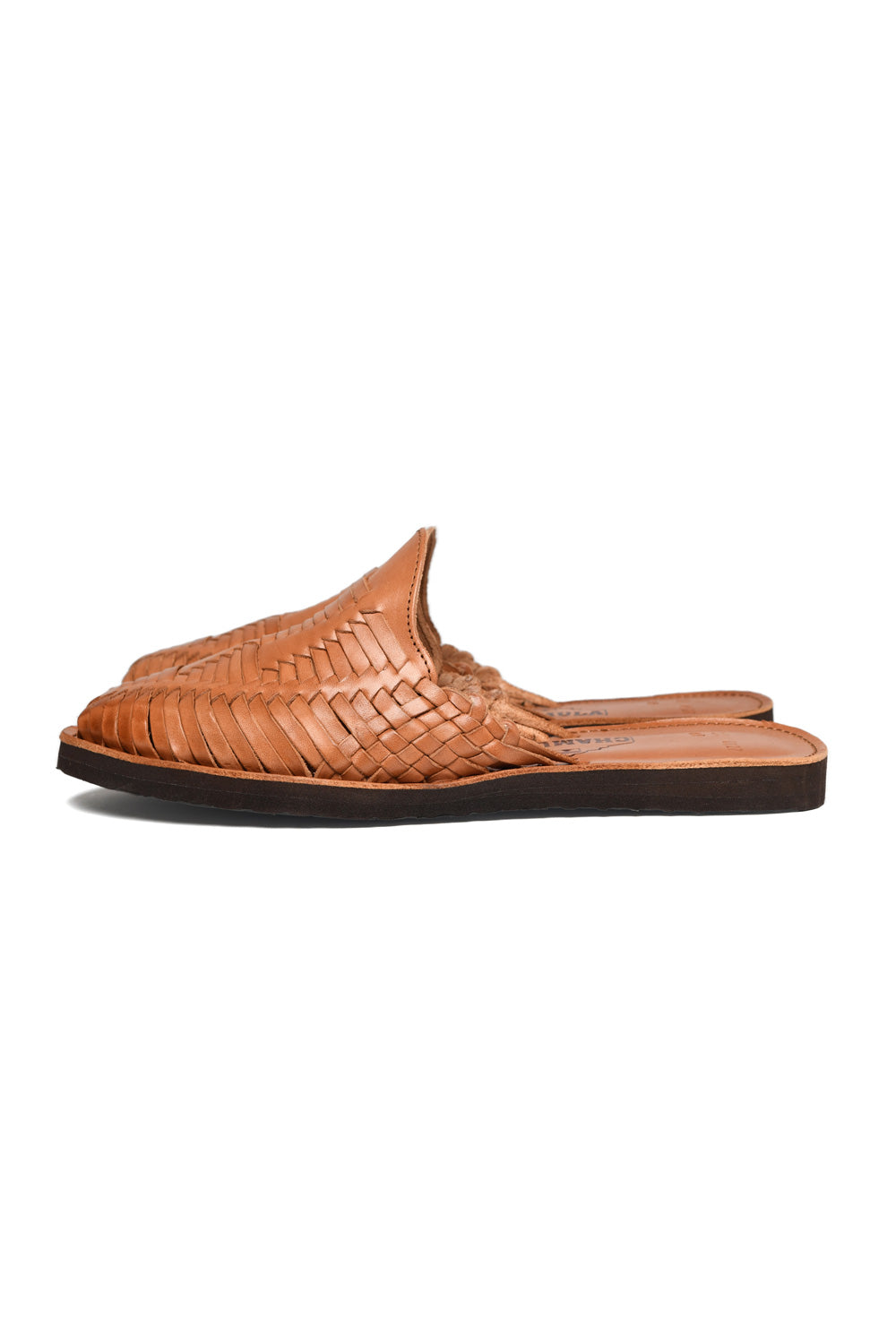 Side profile of artisan-crafted leather huarache Chamula sandal for men