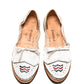 Top view of Chamula traditional huarache sandal handcrafted in Mexico for women