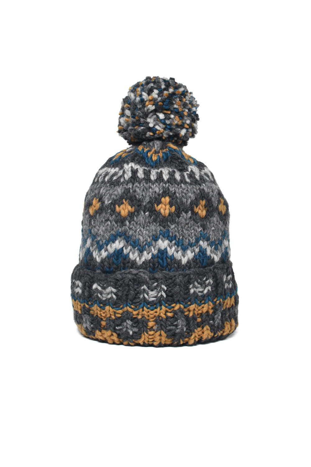 Double Cuff Cap Fair Isle #3 - Ox Grey #4