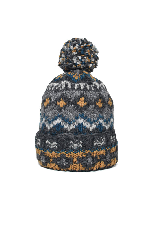 Double Cuff Cap Fair Isle #3 - Ox Grey #4