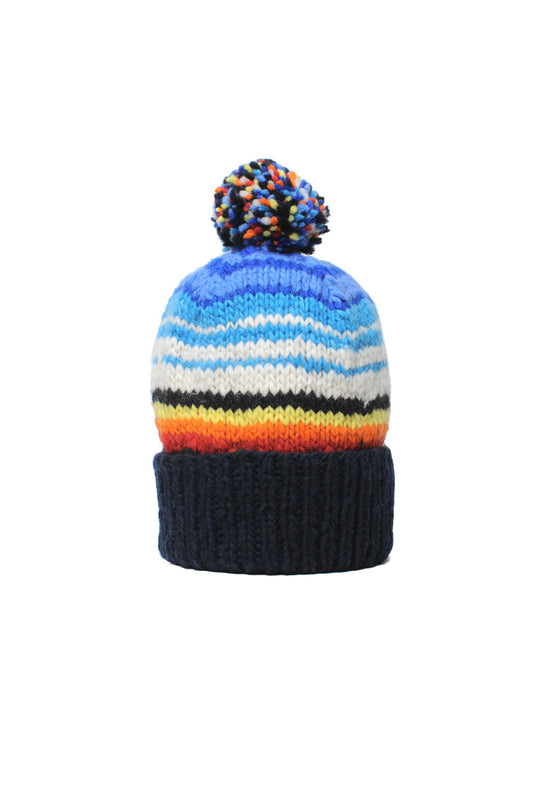 Double Cuff Cap Serape - Navy