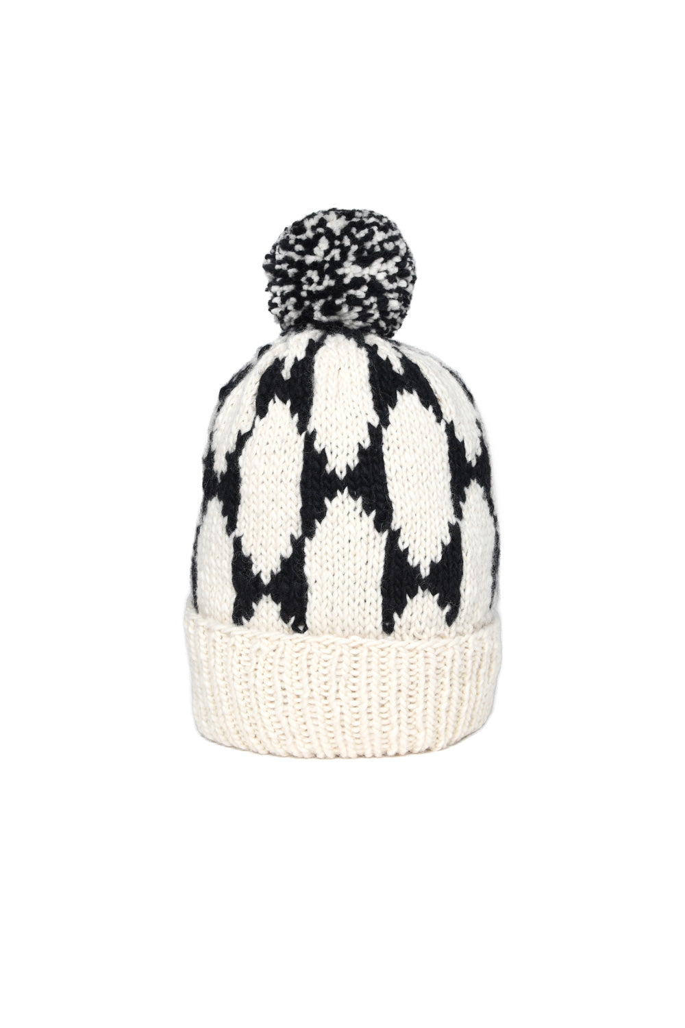 Double Cuff Cap Butterfly Wing - Ivory x Black