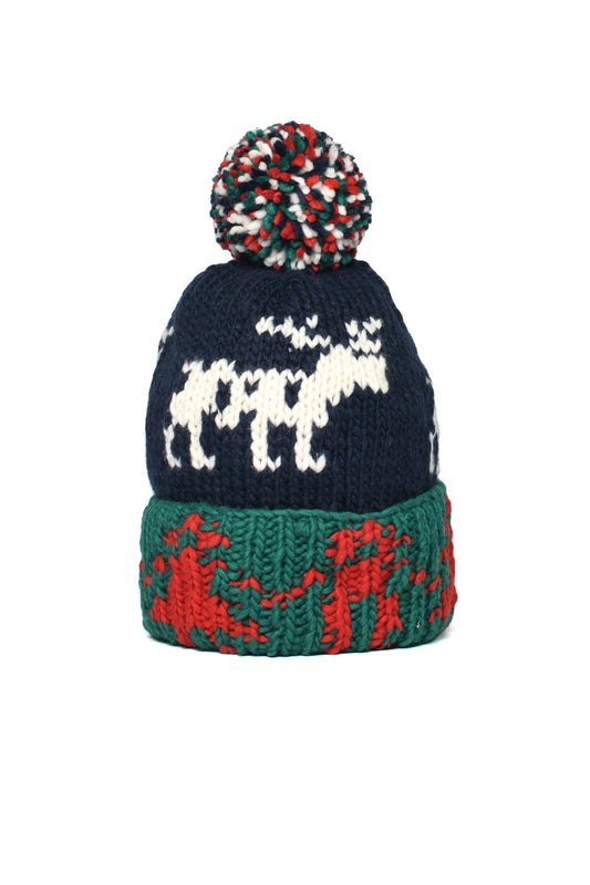 Double Cuff Cap Reindeer - Ivory