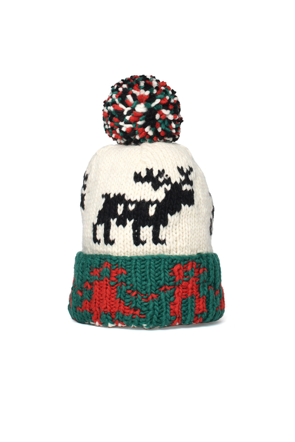 Double Cuff Cap Reindeer - Black