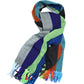 8 Color Combi Scarf - Black x Lt Green [Narrow]