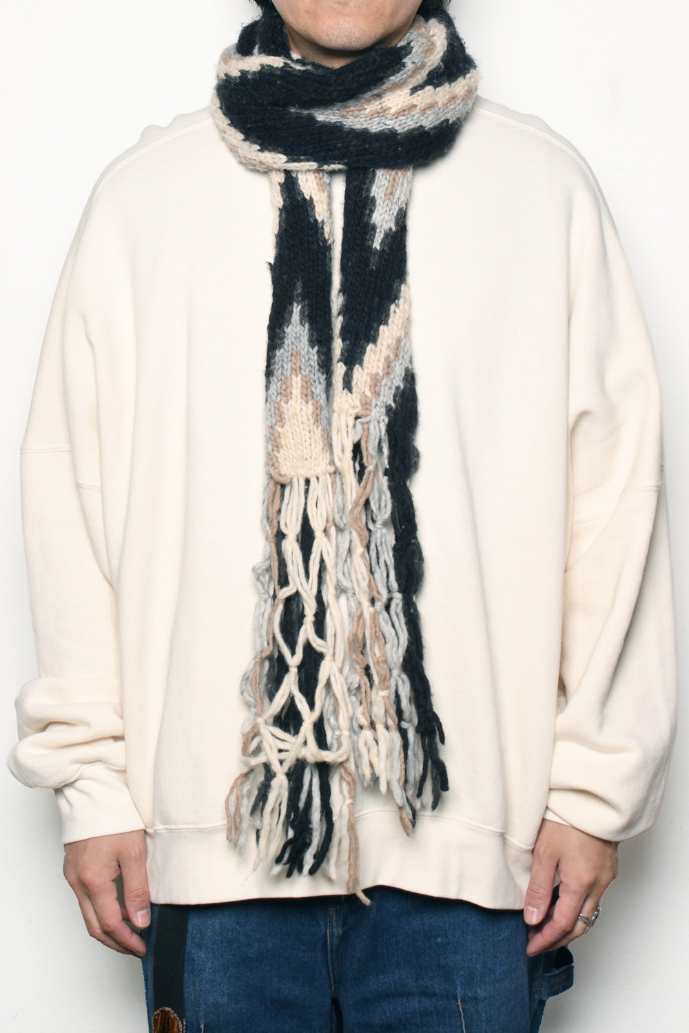 Merino Wool Muffler Design B - Natural Heather