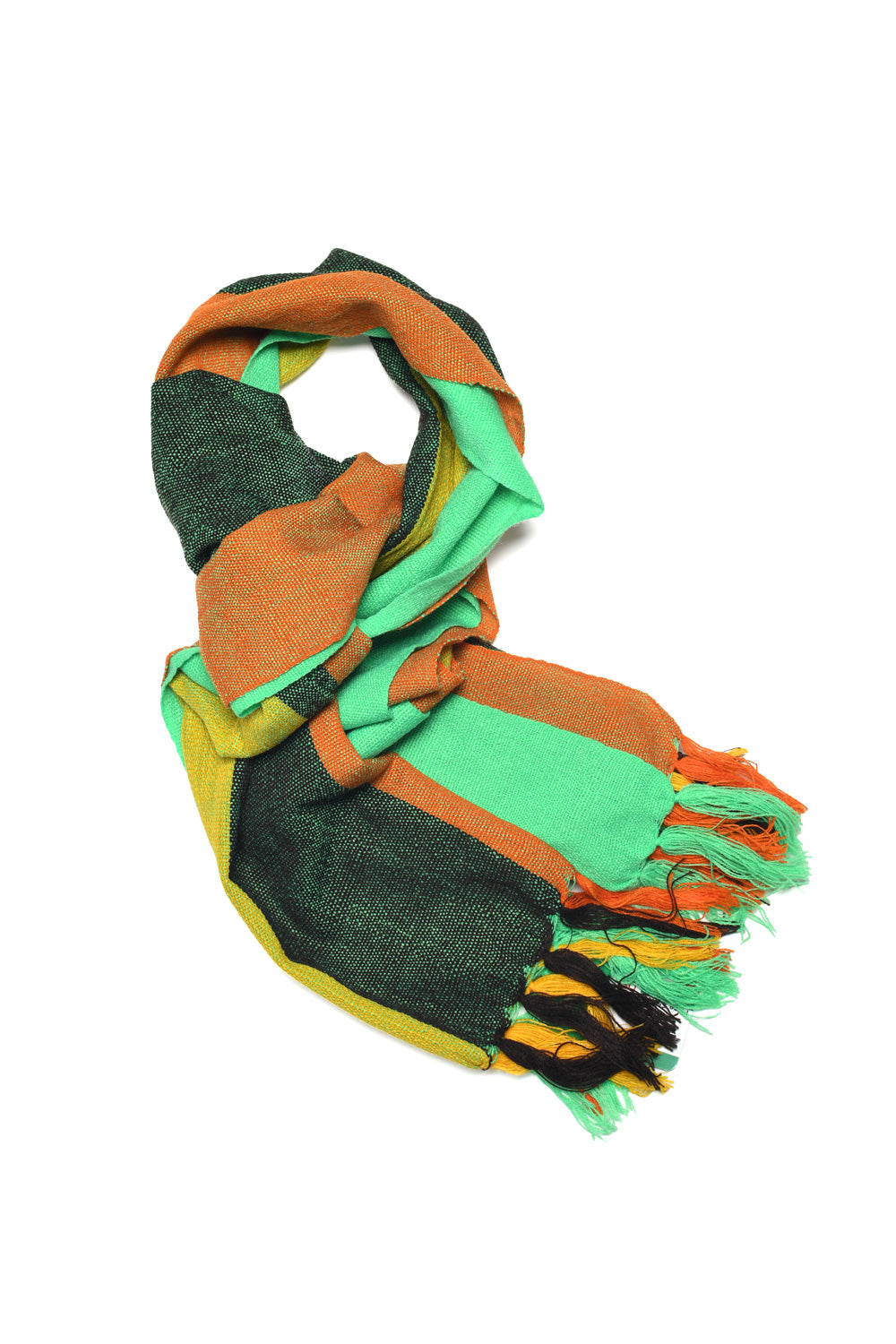 4 Color Combi Scarf - Lime x Orange [Narrow]
