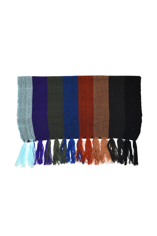 8 Color Combi Scarf - Black x Grey [Narrow]