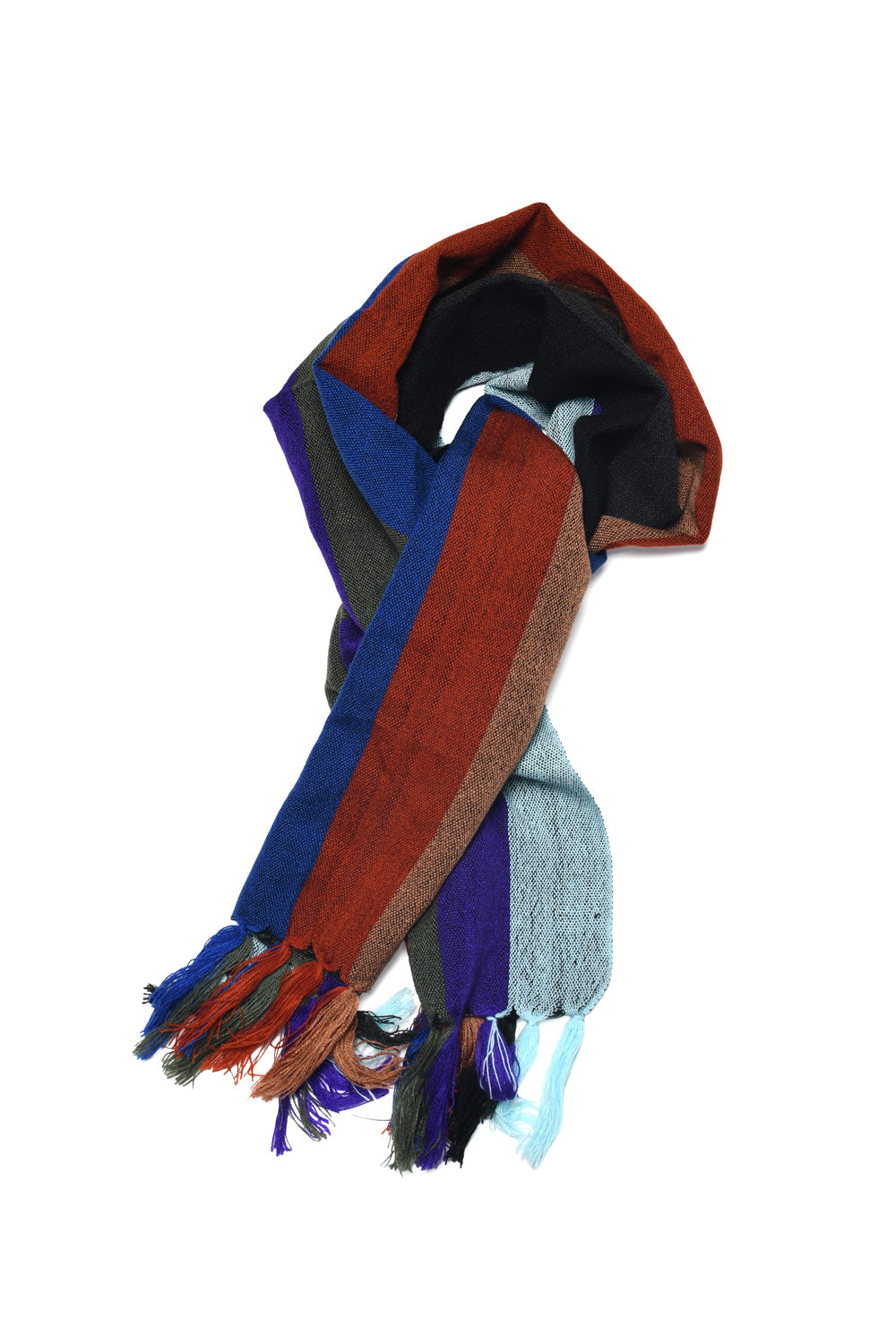 8 Color Combi Scarf - Black x Grey [Narrow]