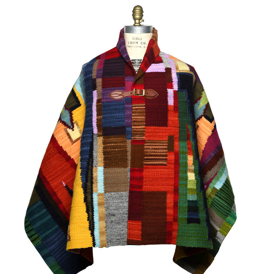 Merino Wool Blanket Poncho - Diamond Sampler