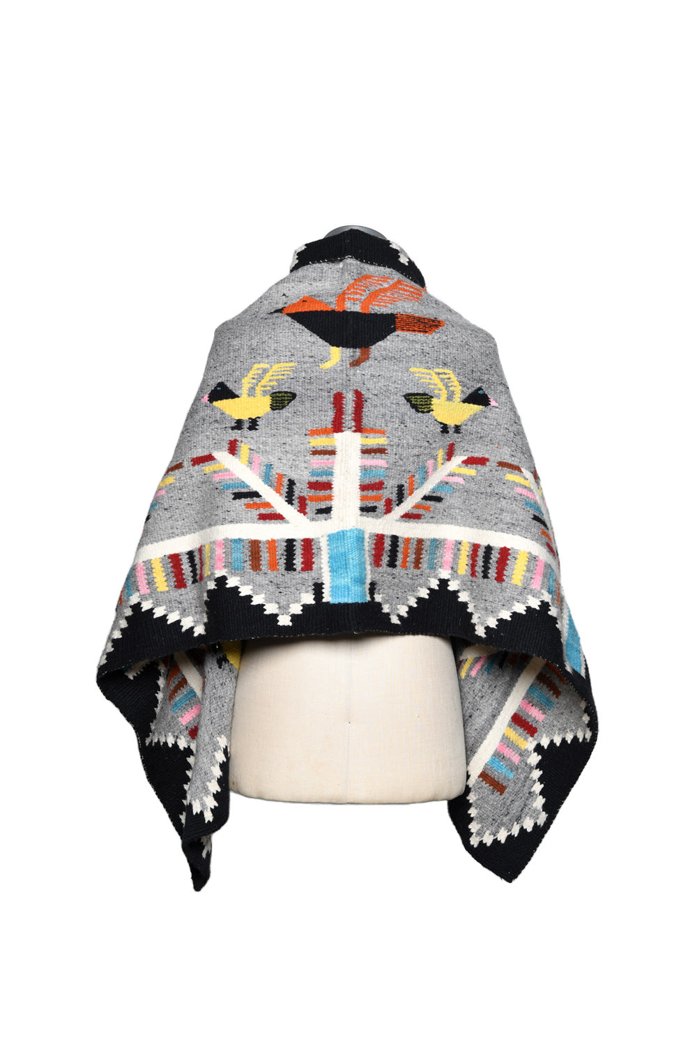 Merino Wool Blanket Poncho - Navajo Birds