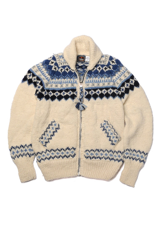 Fair Isle #3 Zipper Cardigan - Ivory