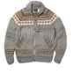 Fair Isle #3 Zipper Cardigan - Pearl Grey